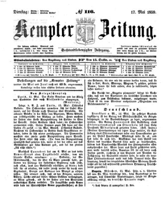 Kemptner Zeitung Dienstag 17. Mai 1859