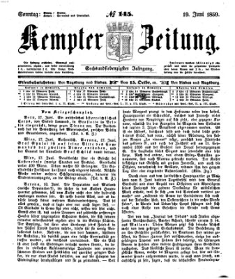 Kemptner Zeitung Sonntag 19. Juni 1859