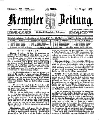 Kemptner Zeitung Mittwoch 31. August 1859