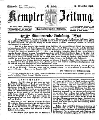Kemptner Zeitung Mittwoch 14. Dezember 1859
