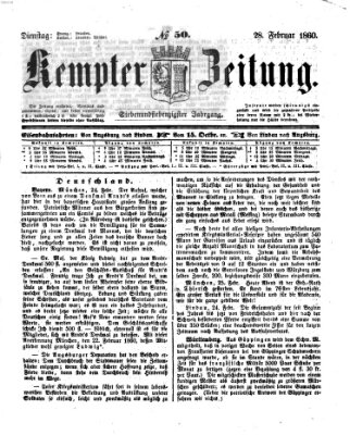 Kemptner Zeitung Dienstag 28. Februar 1860