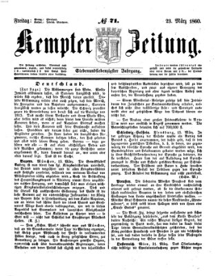 Kemptner Zeitung Freitag 23. März 1860