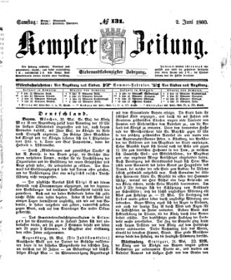 Kemptner Zeitung Samstag 2. Juni 1860