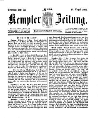 Kemptner Zeitung Sonntag 12. August 1860