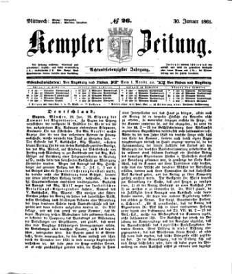 Kemptner Zeitung Mittwoch 30. Januar 1861