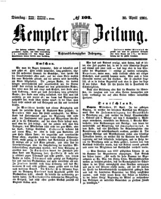 Kemptner Zeitung Dienstag 30. April 1861