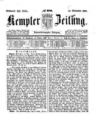 Kemptner Zeitung Mittwoch 13. November 1861