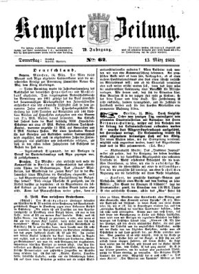 Kemptner Zeitung Donnerstag 13. März 1862