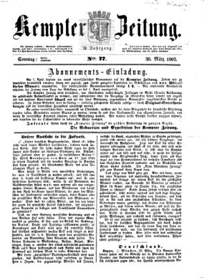 Kemptner Zeitung Sonntag 30. März 1862