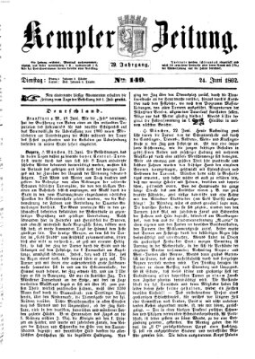 Kemptner Zeitung Dienstag 24. Juni 1862