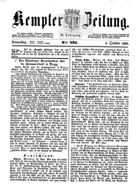 Kemptner Zeitung Donnerstag 2. Oktober 1862