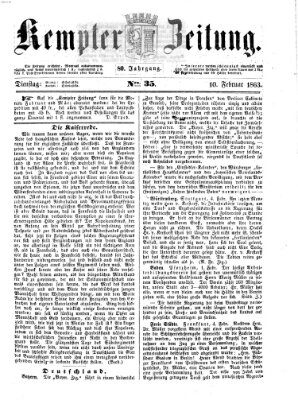 Kemptner Zeitung Dienstag 10. Februar 1863