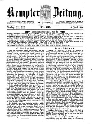 Kemptner Zeitung Dienstag 9. Juni 1863