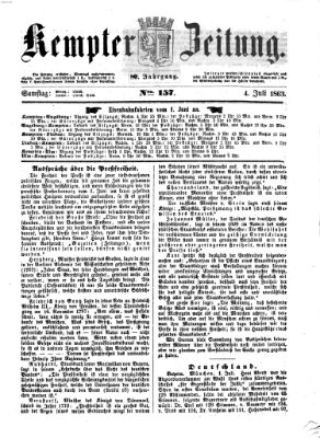 Kemptner Zeitung Dienstag 7. Juli 1863