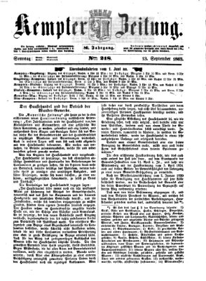 Kemptner Zeitung Sonntag 13. September 1863
