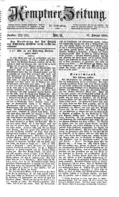 Kemptner Zeitung Samstag 27. Februar 1864