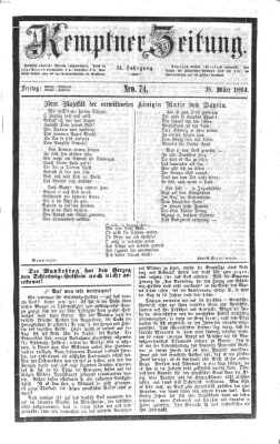 Kemptner Zeitung Freitag 25. März 1864