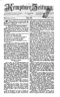 Kemptner Zeitung Mittwoch 11. Mai 1864
