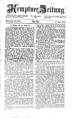 Kemptner Zeitung Donnerstag 2. Juni 1864