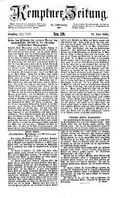 Kemptner Zeitung Samstag 11. Juni 1864