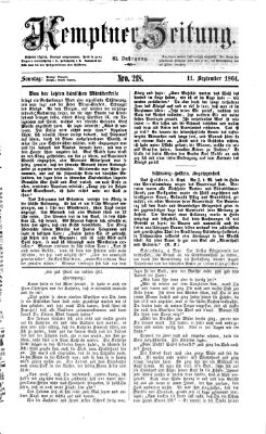Kemptner Zeitung Sonntag 11. September 1864