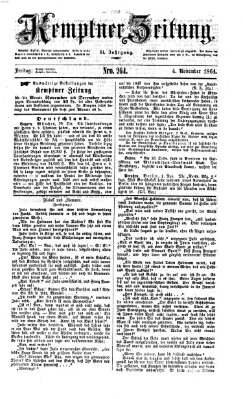 Kemptner Zeitung Freitag 4. November 1864