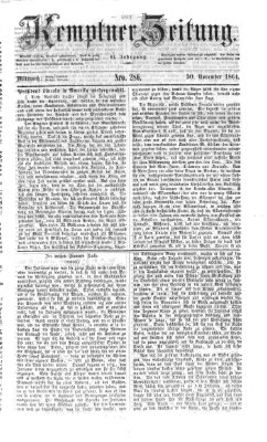 Kemptner Zeitung Mittwoch 30. November 1864