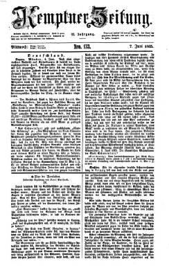 Kemptner Zeitung Mittwoch 7. Juni 1865