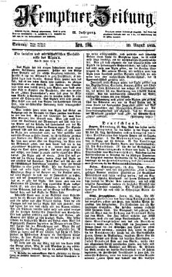 Kemptner Zeitung Sonntag 20. August 1865