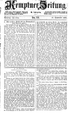 Kemptner Zeitung Sonntag 17. September 1865