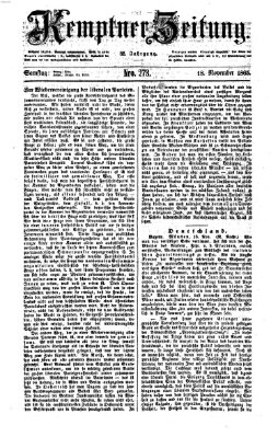 Kemptner Zeitung Samstag 18. November 1865