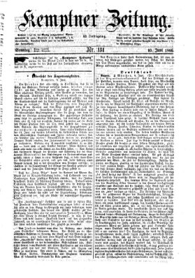 Kemptner Zeitung Sonntag 10. Juni 1866