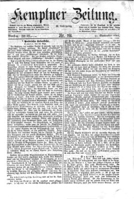 Kemptner Zeitung Dienstag 11. September 1866