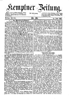 Kemptner Zeitung Freitag 14. Juni 1867