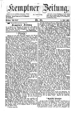 Kemptner Zeitung Freitag 5. Juli 1867