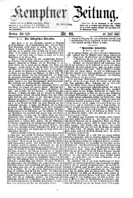 Kemptner Zeitung Freitag 12. Juli 1867
