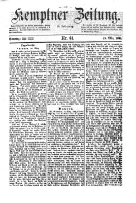 Kemptner Zeitung Sonntag 15. März 1868