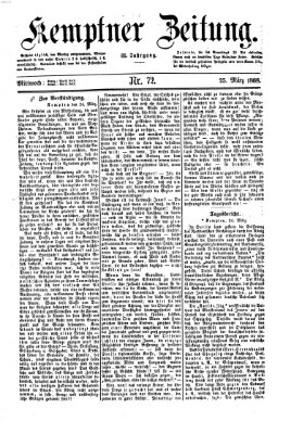 Kemptner Zeitung Mittwoch 25. März 1868