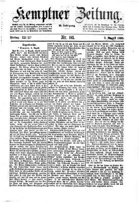 Kemptner Zeitung Freitag 7. August 1868