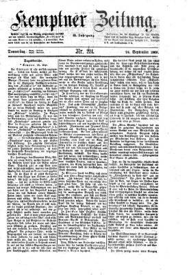 Kemptner Zeitung Donnerstag 24. September 1868