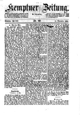 Kemptner Zeitung Sonntag 15. November 1868