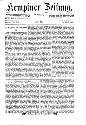 Kemptner Zeitung Samstag 10. April 1869