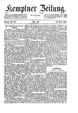 Kemptner Zeitung Freitag 23. April 1869