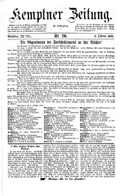 Kemptner Zeitung Samstag 9. Oktober 1869