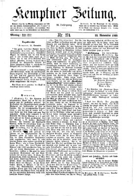 Kemptner Zeitung Montag 22. November 1869