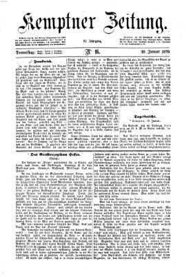 Kemptner Zeitung Donnerstag 20. Januar 1870