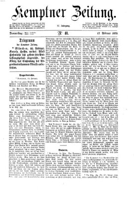 Kemptner Zeitung Donnerstag 17. Februar 1870