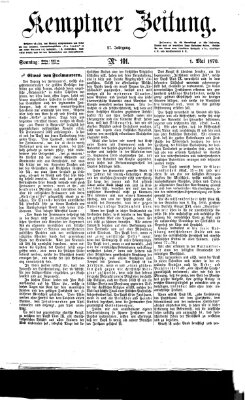 Kemptner Zeitung Sonntag 1. Mai 1870