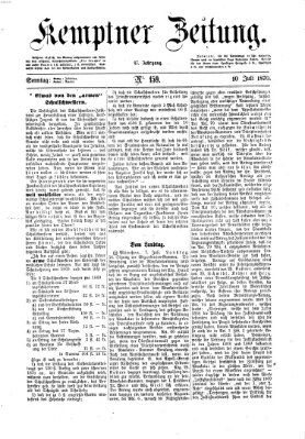Kemptner Zeitung Sonntag 10. Juli 1870