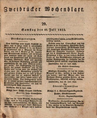 Zweibrücker Wochenblatt Samstag 19. Juli 1823